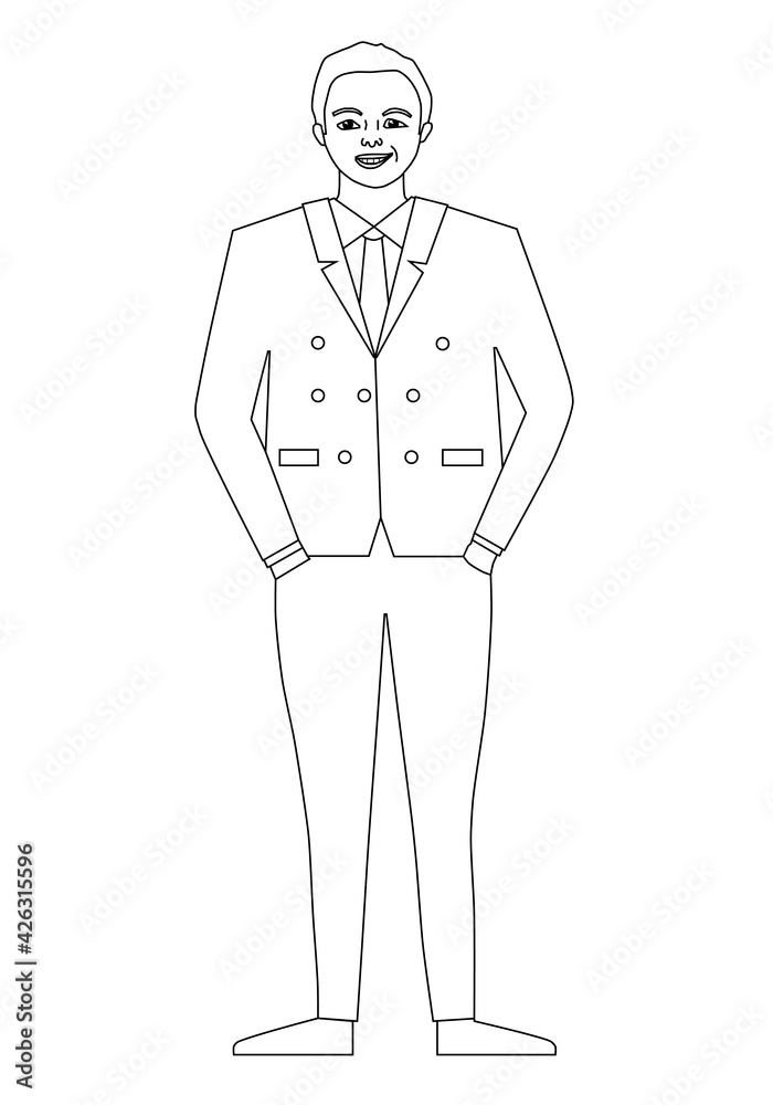 Man standing cartoon character isolated - vector