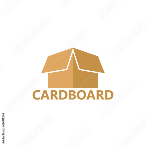 Cardboard box logo template design