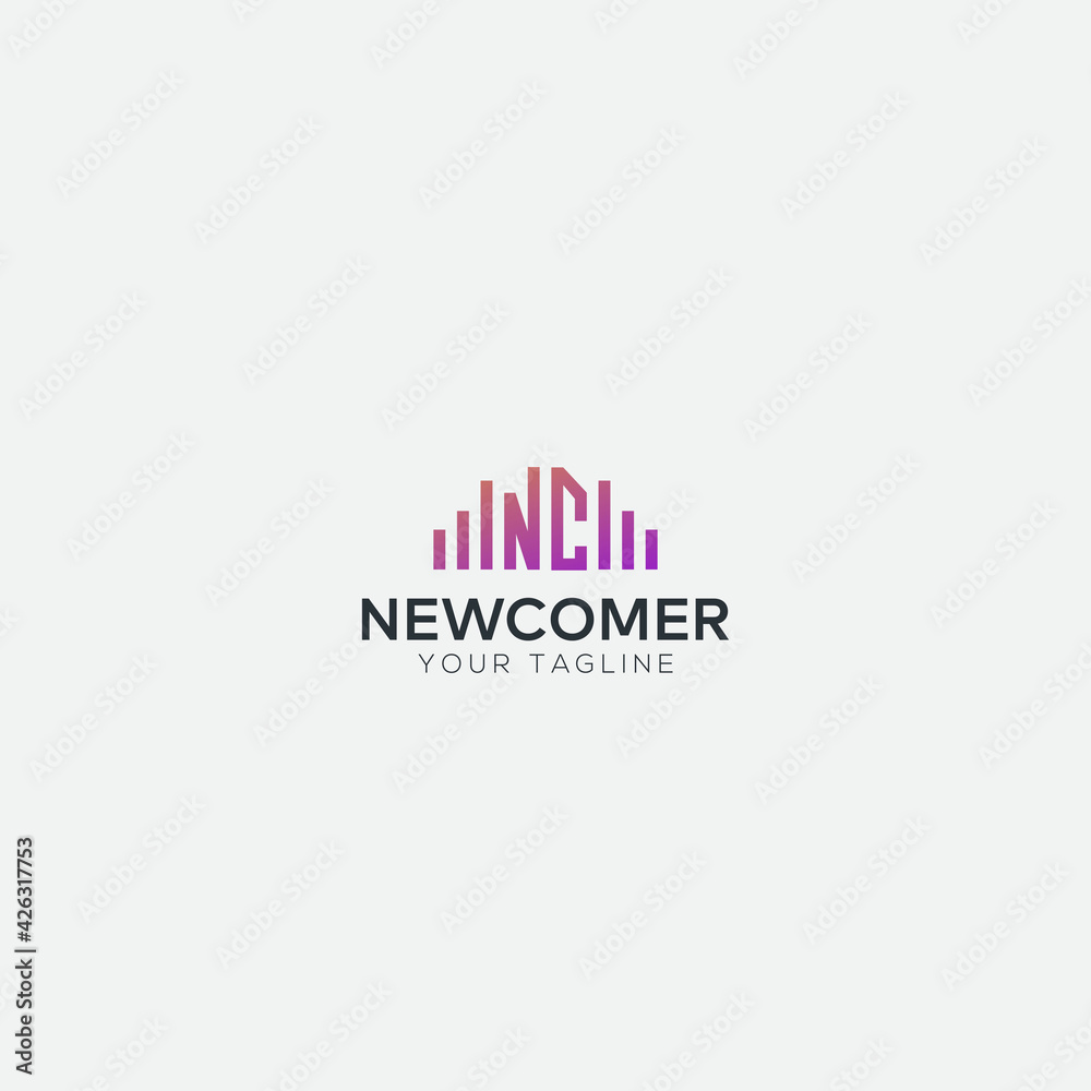 NC wave music logo design modern equalizer NC wave music logo design modern equalizer