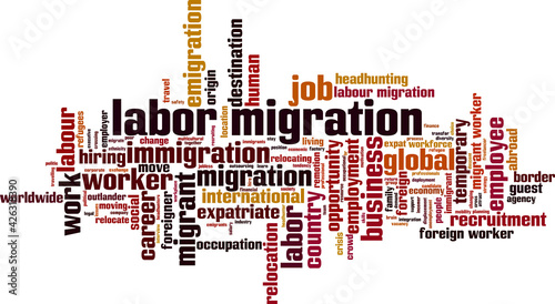 Labor migration word cloud