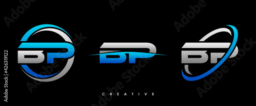 BP Letter Initial Logo Design Template Vector Illustration photo