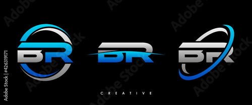 BR Letter Initial Logo Design Template Vector Illustration
