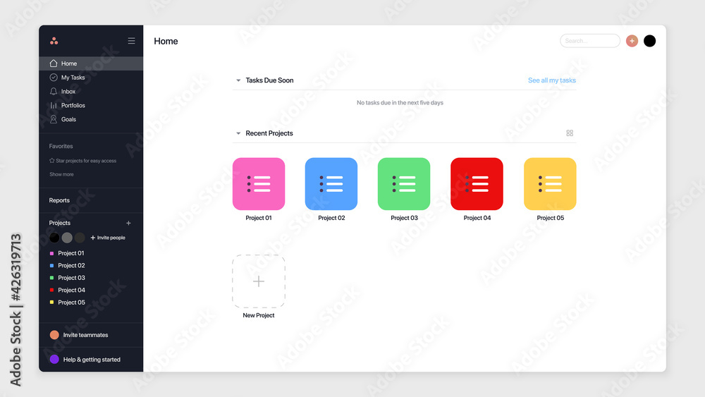 Asana Task Tracker App Concept. Social Media. Vector illustration