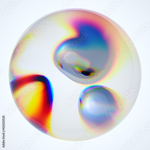 3D Abstract Glass Effect Render