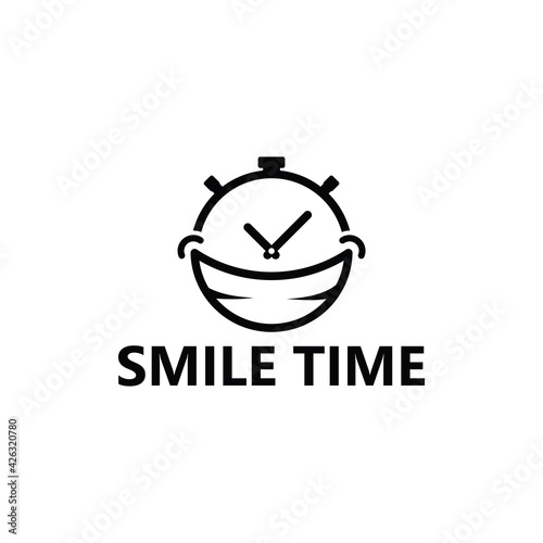 Smile time logo template design