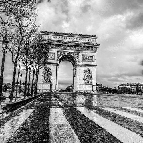 Photography Black and white, Paris, arc de triomphe during a cloudy day