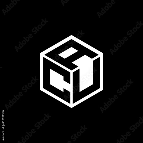 CUA letter logo design with black  background in illustrator, cube logo, vector logo, modern alphabet font overlap style. calligraphy designs for logo, Poster, Invitation, etc.	