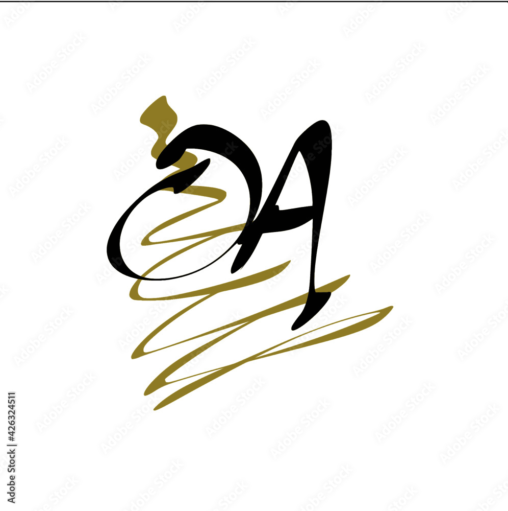Fototapeta premium OA initial handwriting logo for identity