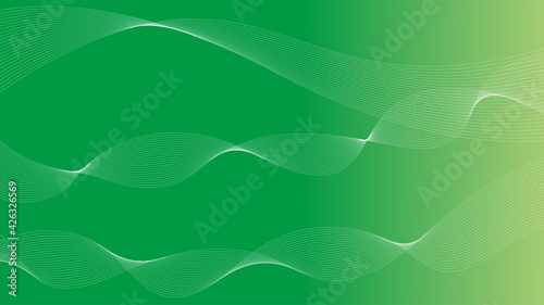 背景素材 緑色系の滑らかなウェーブ イメージデザイン ベクター Background material. Green smooth wave. image design. vector. 