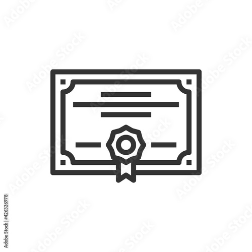 Certificate education icon vector .