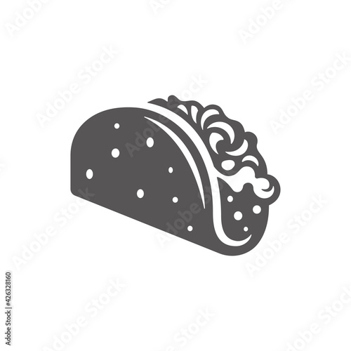Tacos silhouette isolated on white background vector illustration