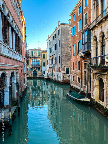 Small canal street in Venice, Italy