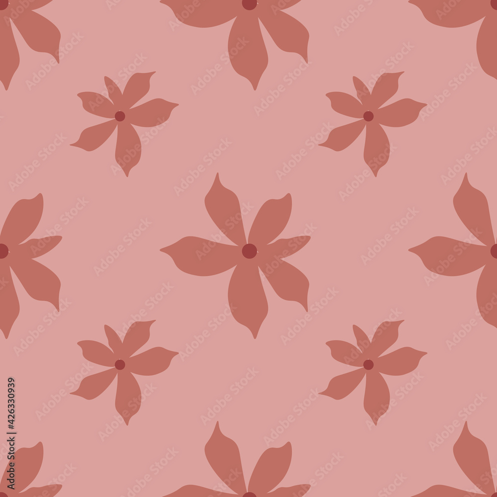 Flower ilustration vector seamless pattern.Great for wrapping paper,textile,fabric,and any prints.Eps10.