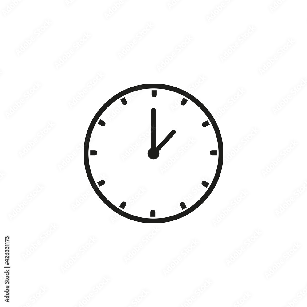 clock icon notifying each hour isolated on white,vector illustration clock icon notifying each hour isolated on white,vector illustration