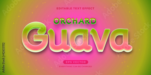 Guava editable text effect style vector