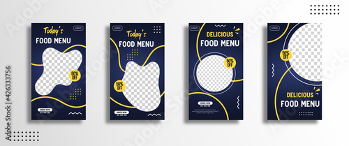 social media story banner template set, sales promotion, culinary promotion, ready to edit and use.