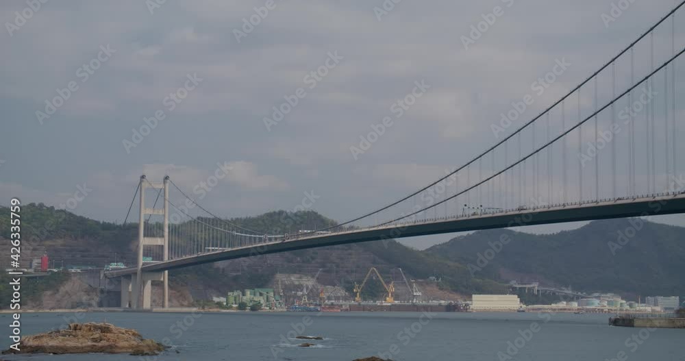 Tsing Ma Suspension bridge in Hong Kong city Tsing Ma Suspension bridge in Hong Kong city