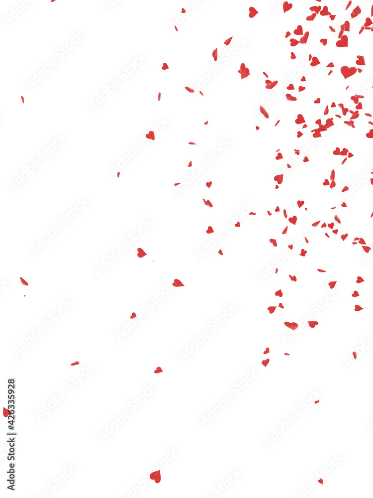 Obraz premium Falling love heart confetti 3d illustration 