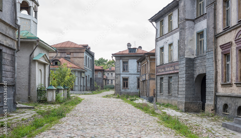 The streets of the abandoned uninhabitable city