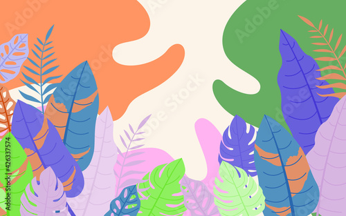 Wallpaper Mural modern abstract tropical floral monstera leaves background Torontodigital.ca