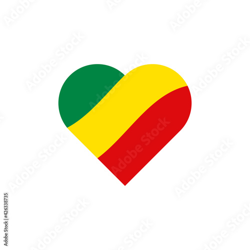 Heart with rasta colors icon isolated on white background. Reggae symbol modern, simple, vector, icon for website design, mobile app, ui. Vector Illustration