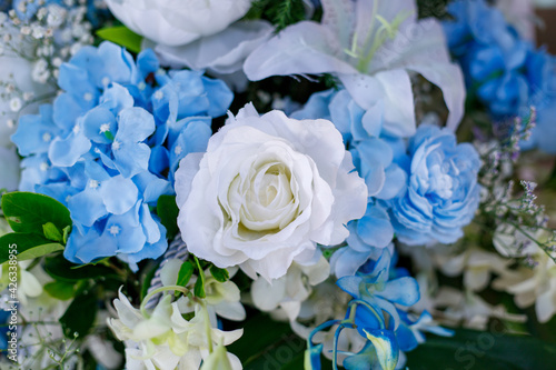 Beautiful flowers  Fake blue flower wedding