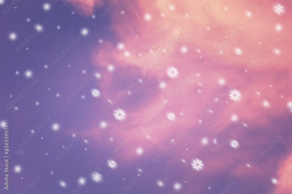 Obraz premium pastel sky with snow background