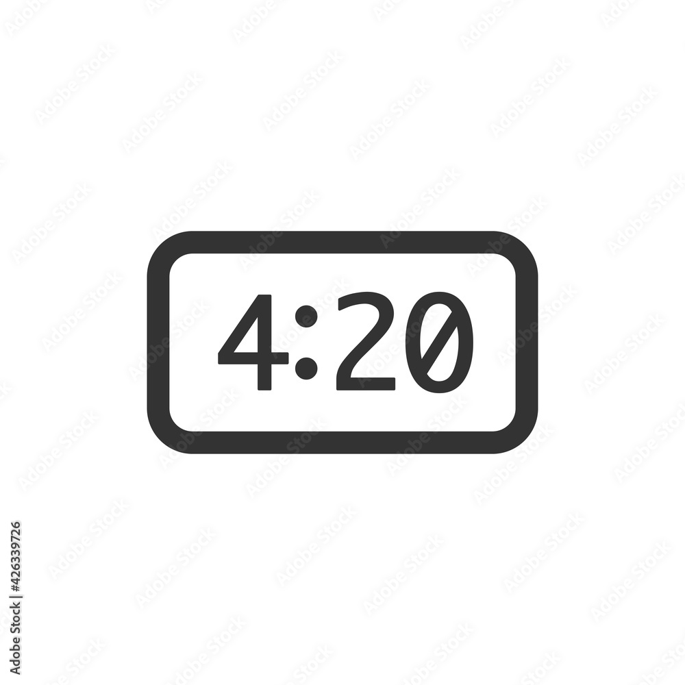 4:20 digital clock icon isolated on white background. Alarm symbol modern, simple, vector, icon for website design, mobile app, ui. Vector Illustration 4:20 digital clock icon isolated on white background. Alarm symbol modern, simple, vector, icon for website design, mobile app, ui. Vector Illustration
