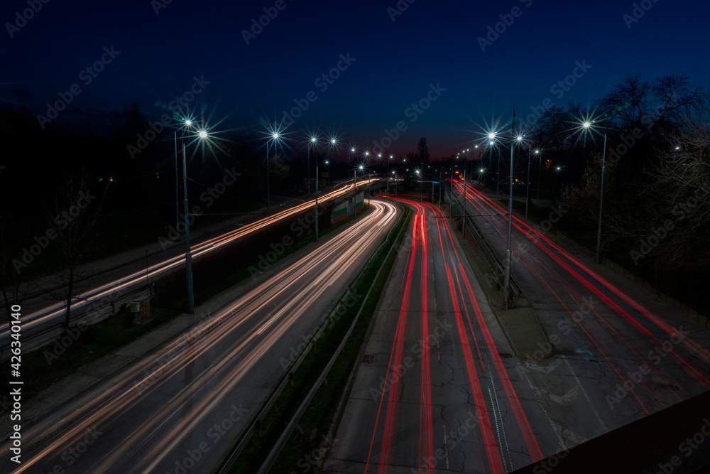 Evening traffic long exposure