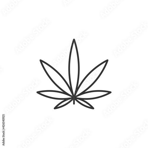 Cannabis leaf vector icon isolated on white background. Marijuana logo symbol modern, simple, vector, icon for website design, mobile app, ui. Vector Illustration © Parvin