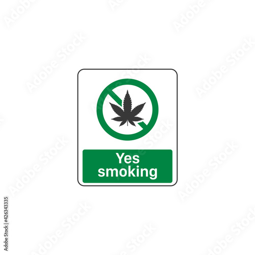 Smoking area icon isolated on white background. Legalize cannabis symbol modern, simple, vector, icon for website design, mobile app, ui. Vector Illustration