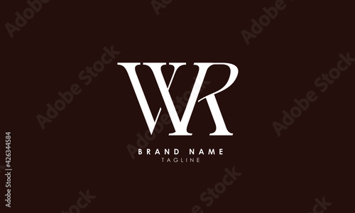 Alphabet letters Initials Monogram logo WR, RW, W and R photo