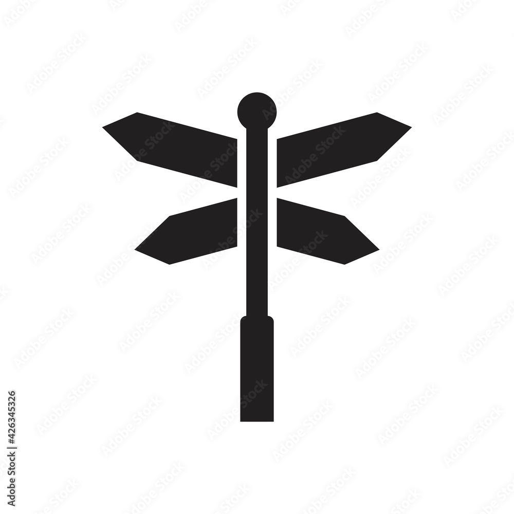 Road direction sign arrows isolated on white background. Signpost icon vector illustration. Vector illustration for web, design element, template, postcard. Road direction sign arrows isolated on white background. Signpost icon vector illustration. Vector illustration for web, design element, template, postcard.