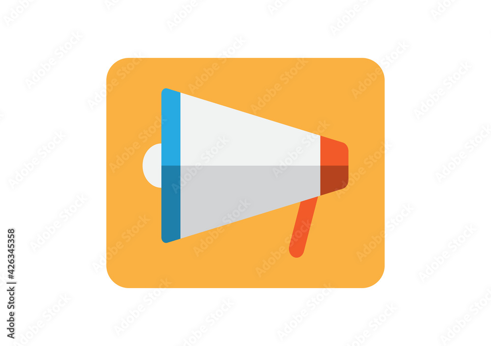 Flat vector icon of megaphone for social media marketing concept Flat vector icon of megaphone for social media marketing concept