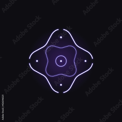 Medical technology futuristic icons. Bio cell symbol. Simple color vector illustration
