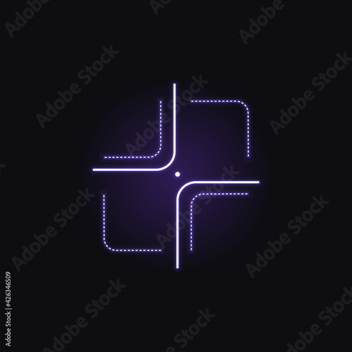 Medical technology futuristic icons. Plus and cross symbol. Simple color vector illustration