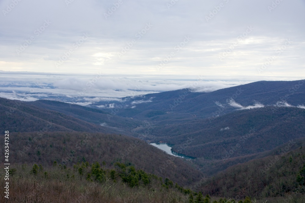 Cloudy day in Shenandoah National Park in Virginia USA