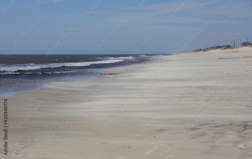 Sandy Bay Beach on Outer Banks of North Carolina