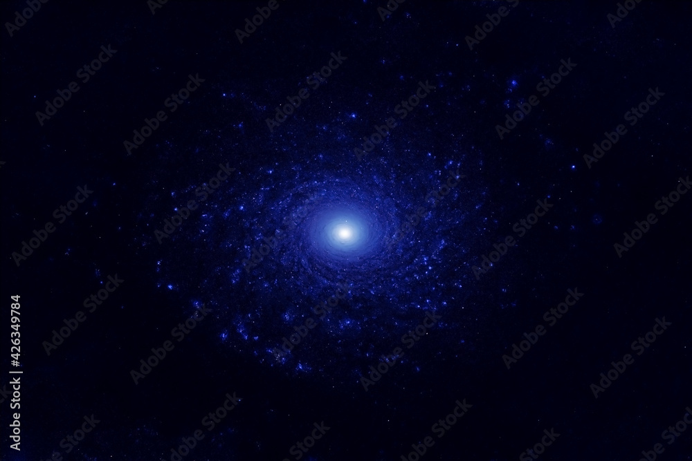Space nebula in blue. Blue space with stars. Elements of this image were furnished by NASA.