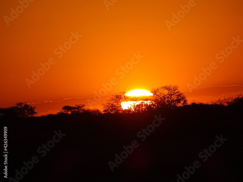 orange sunset in namibia