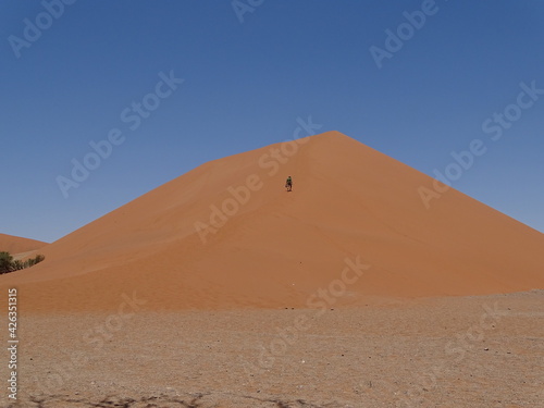 dune 45 in sossusvlei with one man on it