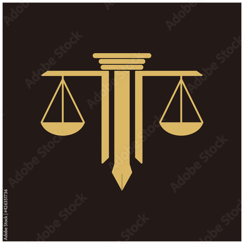 Attorney law icon design template vector illustration