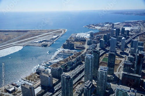 Toronto Canada - 24 March 2015 - View of downtown Toronto from CN Tower