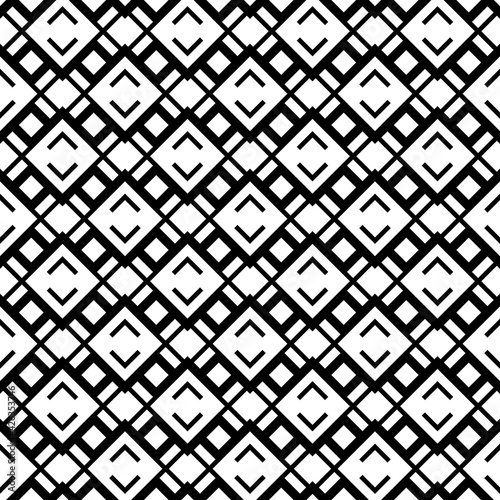 Same rhombuses diagonal location. Vector and monochrome ornament.