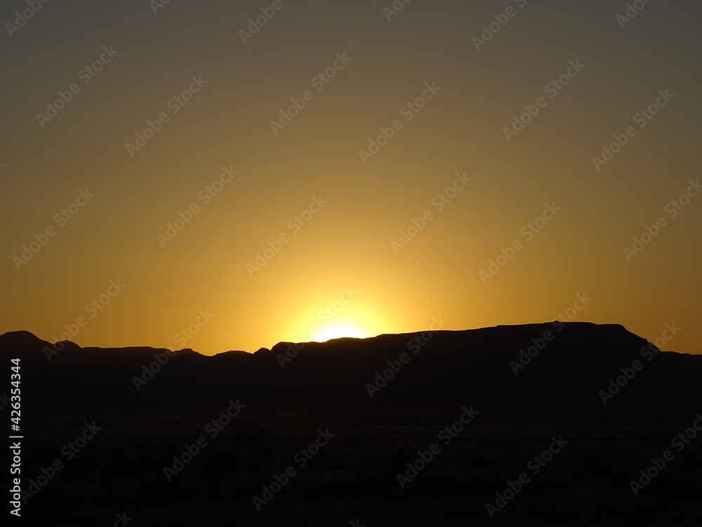 orange sunset in namibia