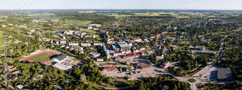 Aerial view of Saldus city  Latvia.