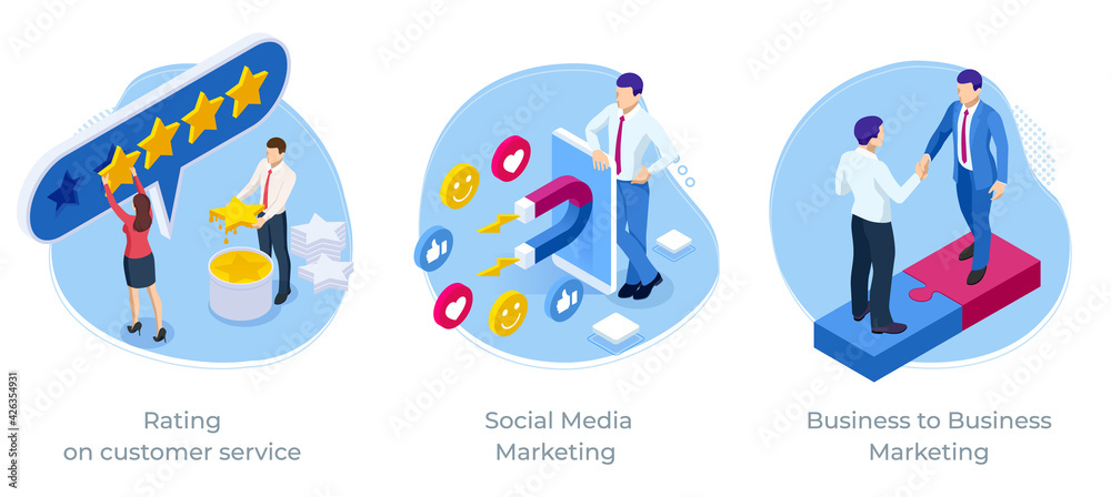 Isometric Rating on customer service, Social Media Marketing, Business to Business Marketing, Business satisfaction support Isometric Rating on customer service, Social Media Marketing, Business to Business Marketing, Business satisfaction support