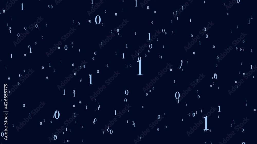 Binary code data digital technology and interconnected neural network. Binary code processing on digital technology.