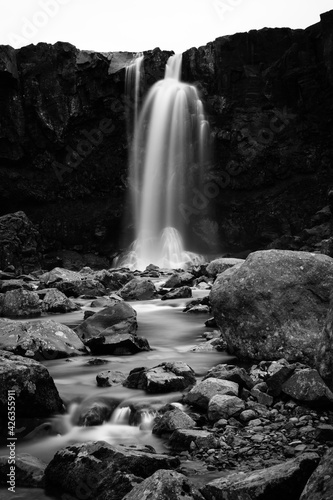 waterfall and rocks