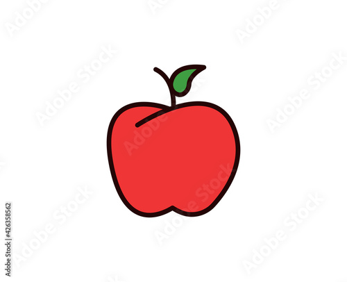 Apple line icon. High quality outline symbol for web design or mobile app. Thin line sign for design logo. Color outline pictogram on white background